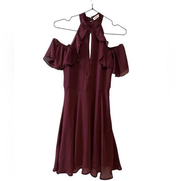 Burgundy bluenotes Cold Shoulder Dress - Size XS - Picture 1 of 3